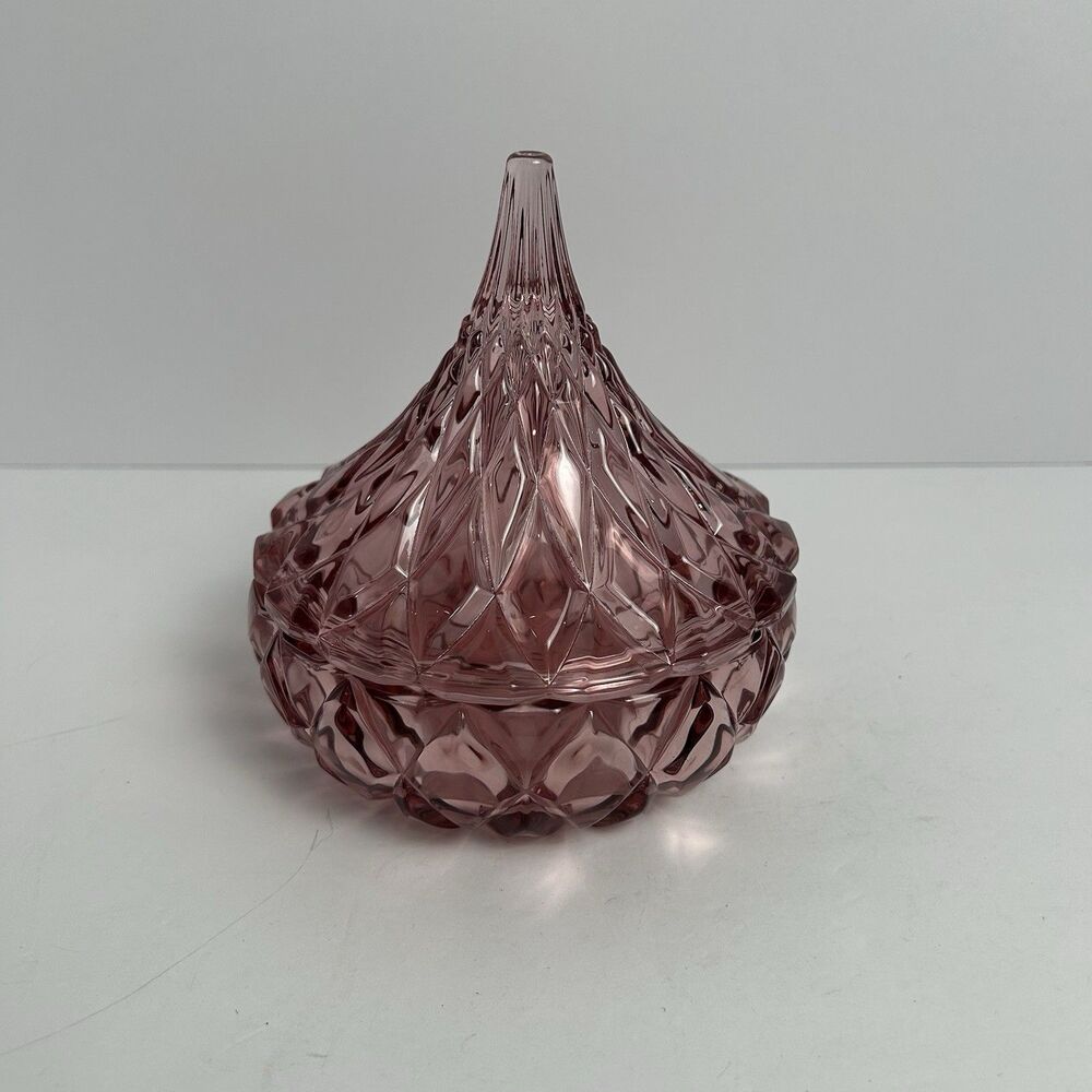 Hershey's Kisses 5” Pink Crystal Candy Dish By Godinger